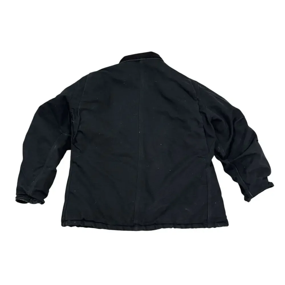 Carhartt Men's 46 Reg Black Firm Duck Tradition Canvas Coat UC03 BLK Utility